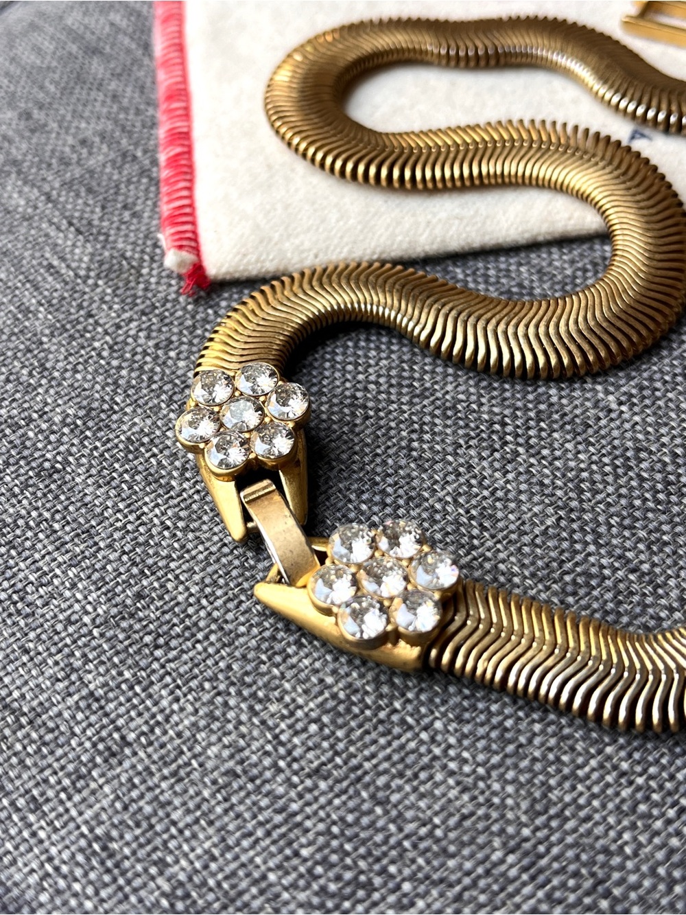 Clare Gold-Tone Snake Chain Collar Necklace - Picture 6 of 9